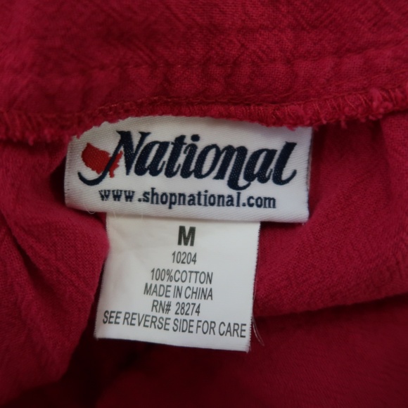 National Pocket Short Sleeve Pleated Ruffle Dress - Picture 4 of 5